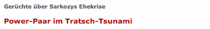 Gerüchte über Sarkozys Ehekrise / Power-Paar im Tratsch-Tsunami